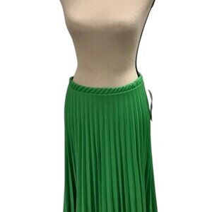 Vintage Green Pleated Skirt | Midi | Size 16 Average